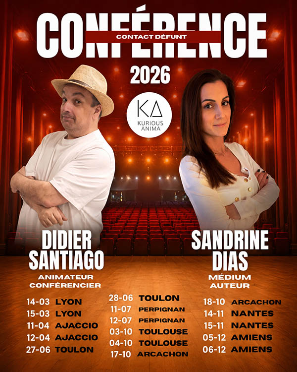 Conférence Contact Défunt 2026 — Didier Santiago et Sandrine Dias, tournée en France